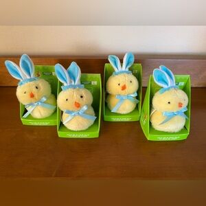 NWT Easter Baby Chick plush toy with blue bunny ears makes chirping noise (4)